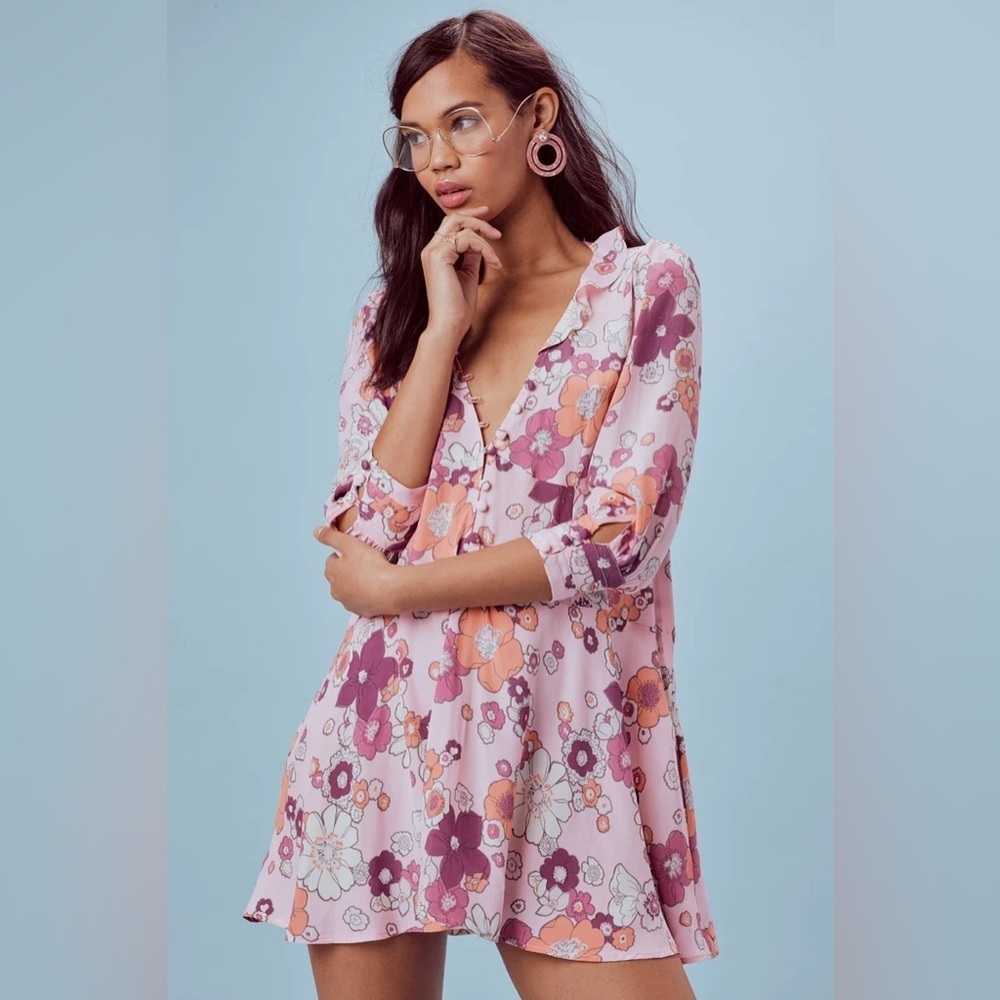 🎀FOR LOVE & LEMONS magnolia trapeze floral mini  dress xs
